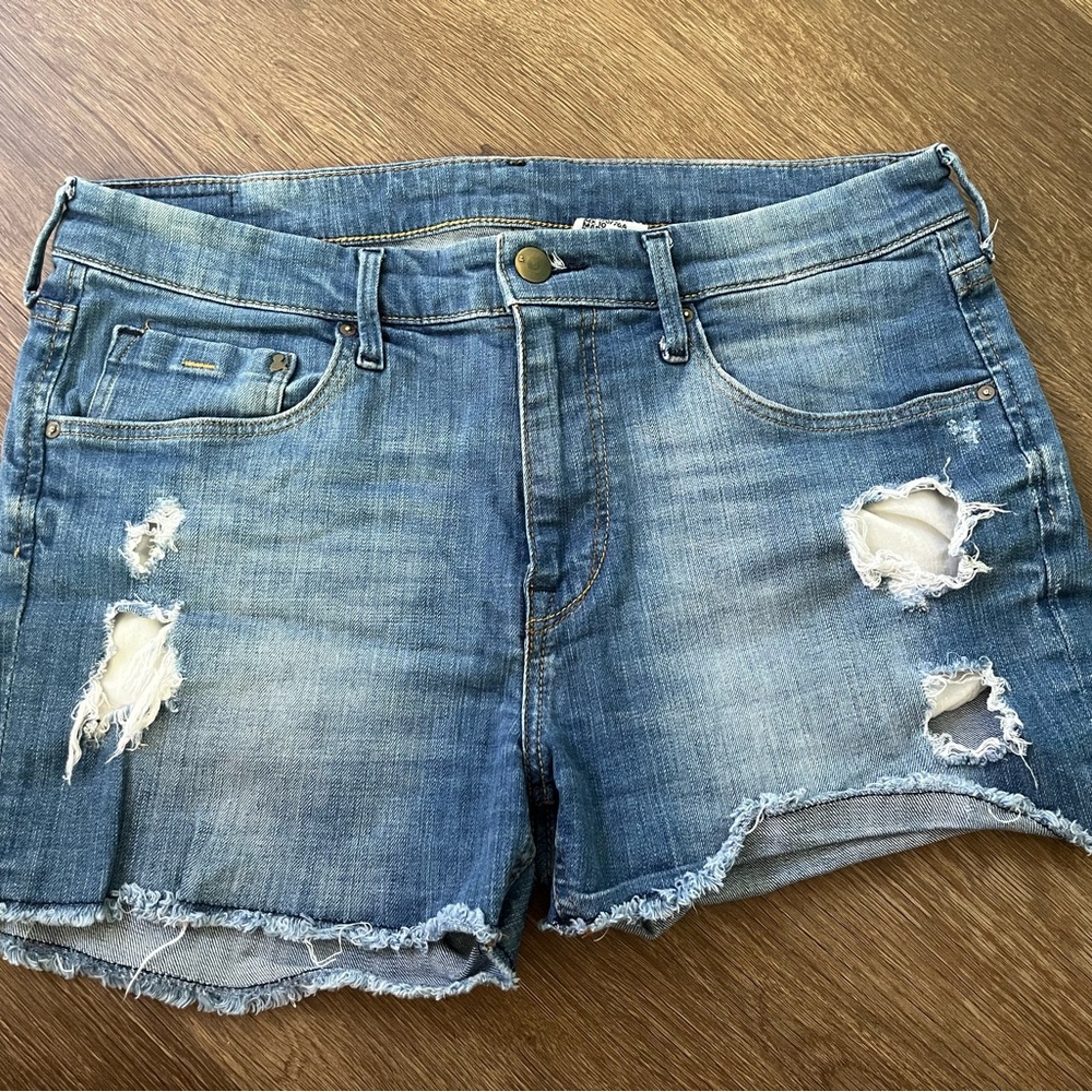 H&M Blue Distressed Jean Shorts
